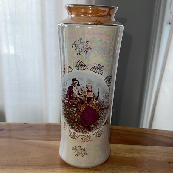 Other - Vintage Japanese Courting Print Lustreware Vase